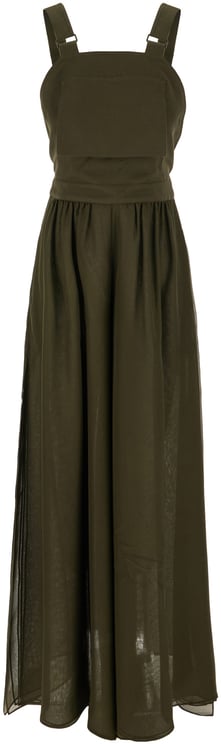 Max Mara Max Mara Military green cotton and silk jumpsuit