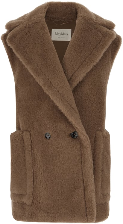 Max Mara Max Mara Brown alpaca blend sleeveless coat