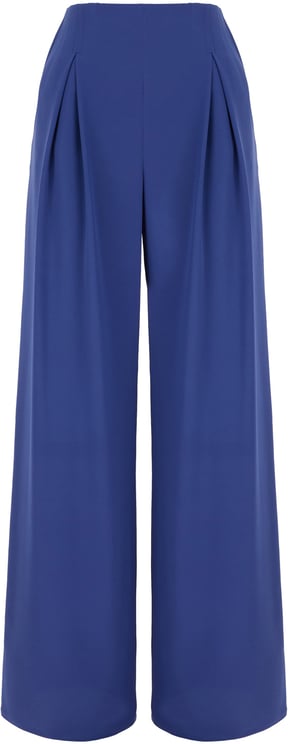 Max Mara Max Mara Blue stretch satin palazzo pants