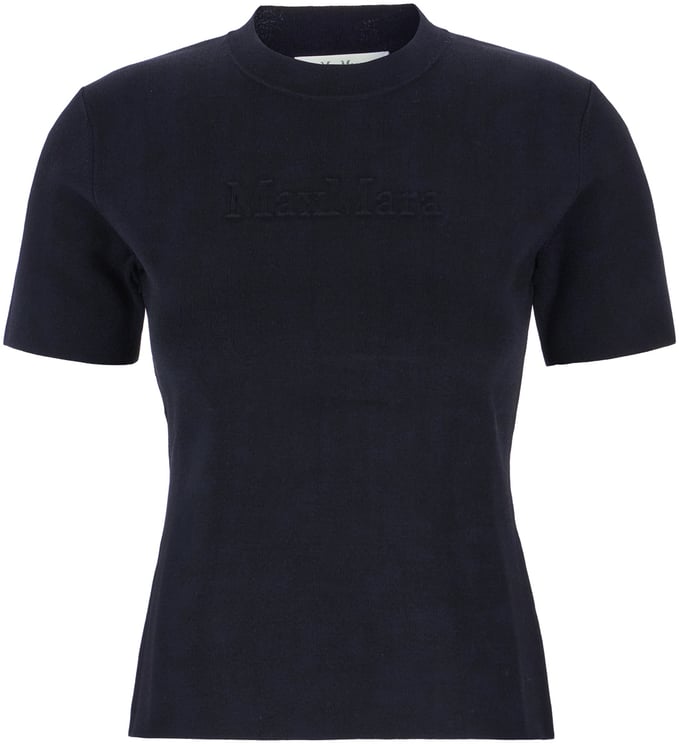 Max Mara Max Mara Midnight blue stretch viscose blend t-shirt