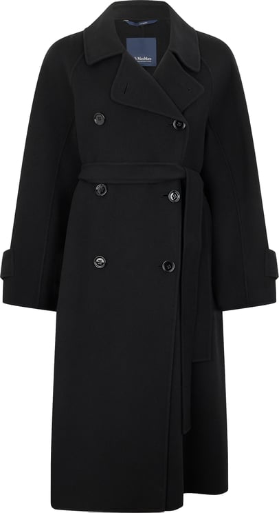 Max Mara Long black coat with belt