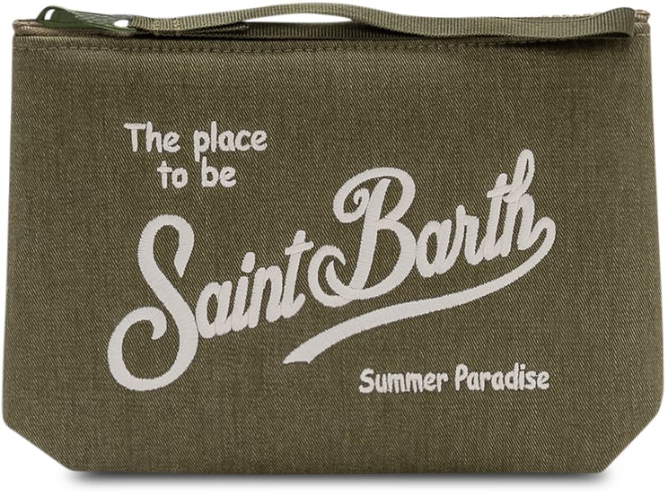 MC2 Saint Barth Pochette Aline con Chiusura a Zip e Logo Frontale