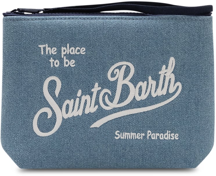 MC2 Saint Barth Pochette Aline con Chiusura a Zip e Logo Frontale