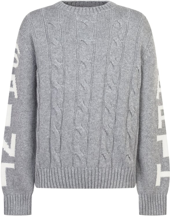 MC2 Saint Barth MC2 Saint Barth Maglione Grigio a Treccia con Logo