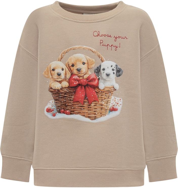MC2 Saint Barth Felpa Beige con Cuccioli MC2 Saint Barth