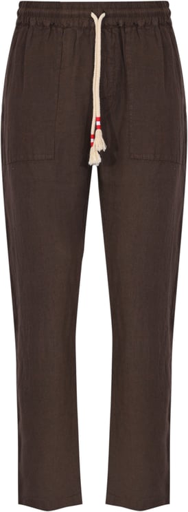 MC2 Saint Barth Trousers Linen 18H Dark Brown