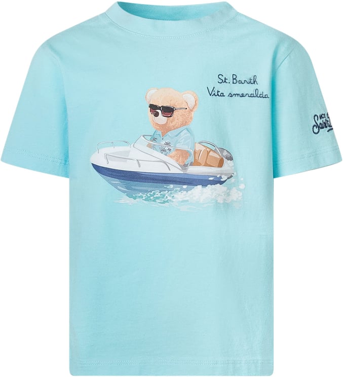 MC2 Saint Barth T-shirt con Stampa Illustrata e Scritta