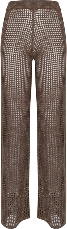 MC2 Saint Barth Trousers Crochet Mesh Lurex 13L Nut