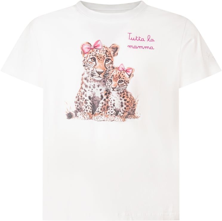 MC2 Saint Barth T-shirt con Stampa Leopardi e Scritta