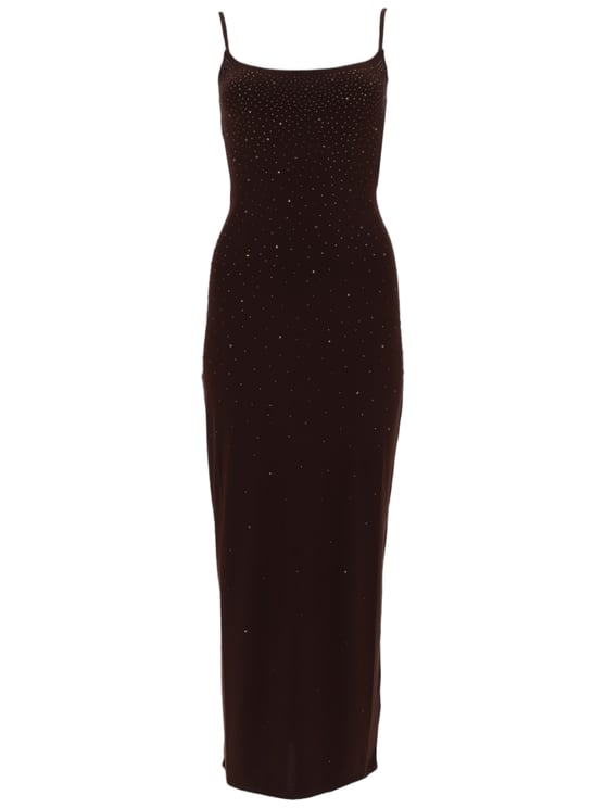 MC2 Saint Barth Form-Fitting Midi Dress with Spaghetti Straps