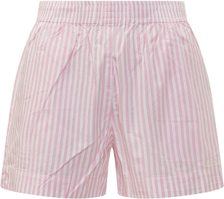 MC2 Saint Barth Shorts a Righe Rosa con Vita Elasticizzata