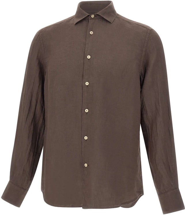 MC2 Saint Barth Shirts Linen 18H Dark Brown
