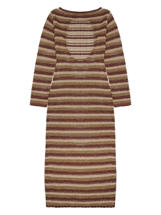 MC2 Saint Barth Knitted Mini Dress With Horizontal Stripes And Cutout Back Detail