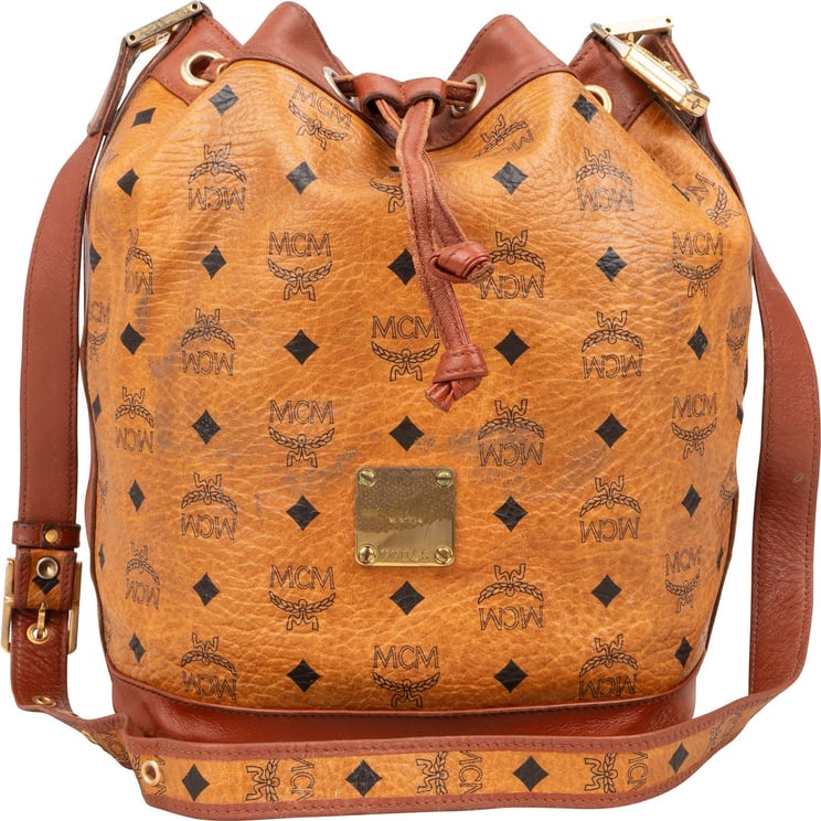 MCM MCM Monogram Visetos Drawstring Bucket Crossbody Bag