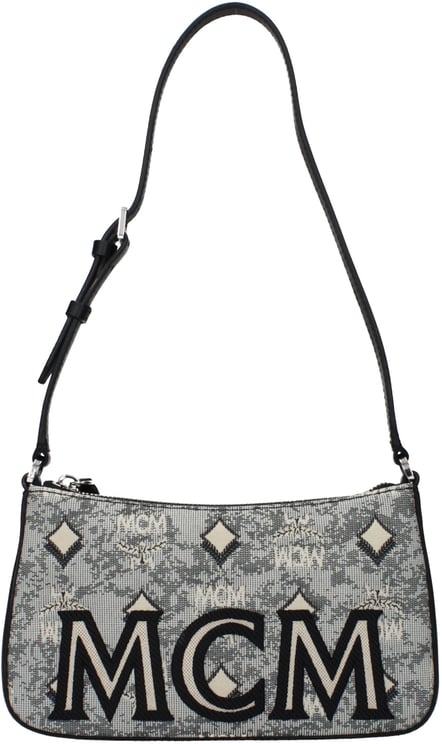 MCM MCM Gray Fabric Crossbody Bag