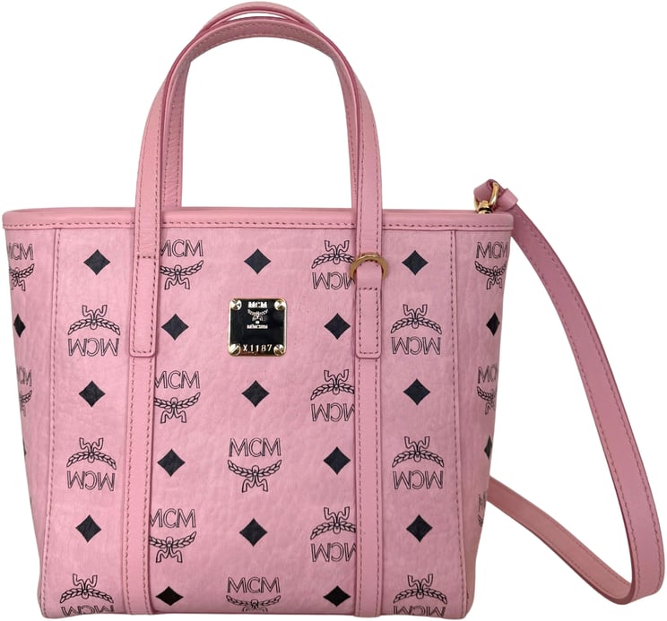 MCM MCM Mini Toni Shopper mit Reißverschluss in Visetos Soft Pink / sehr gut