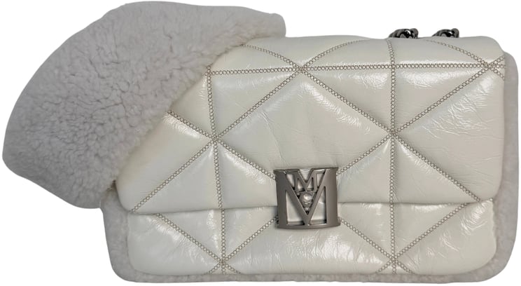 MCM MCM Travia Shearling Shoulder Bag Off- White / neuwertig