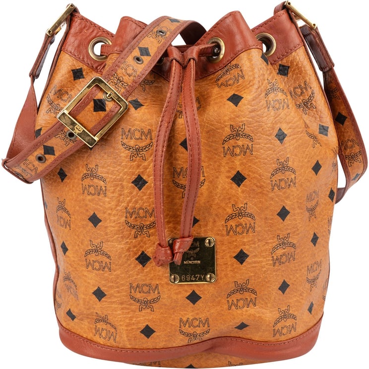 MCM MCM Monogram Visetos Drawstring Bucket Crossbody Bag