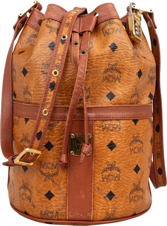 MCM MCM Monogram Visetos Drawstring Bucket Crossbody Bag