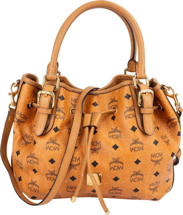 MCM MCM Monogram Visetos Dessau Drawstring Bucket Handbag