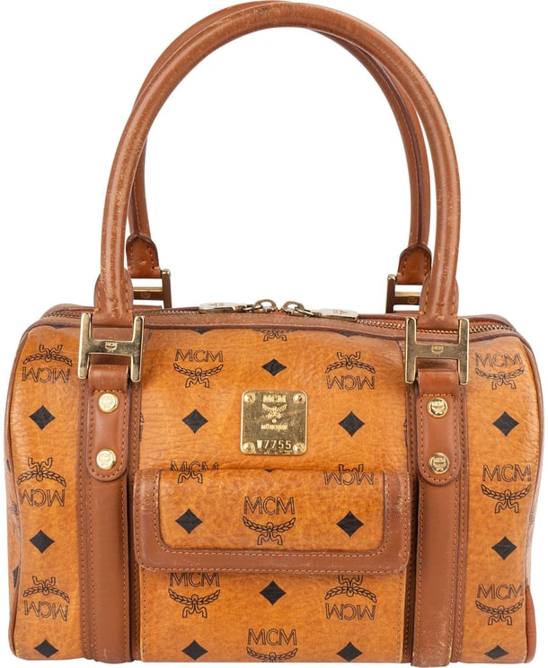 MCM MCM Monogram Visetos Boston Pocket Handbag
