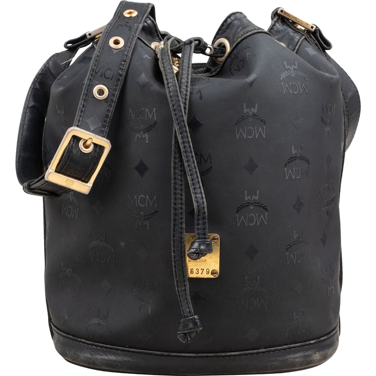MCM MCM Visetos Monogram Drawstring Bucket Crossbody Bag