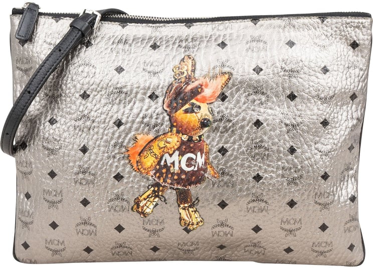 MCM MCM Monogram Metallic Visetos Zoo Clutch