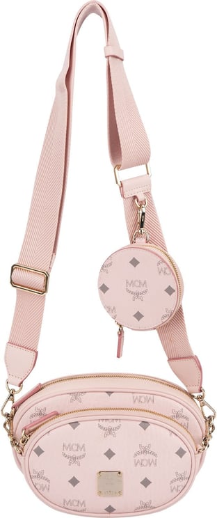 MCM MCM Pink Leather Visetos Aren Belt Detachable Pouch Crossbody Bag
