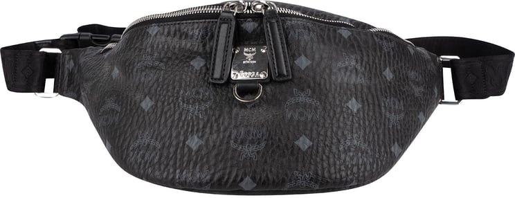 MCM MCM Black Leather Visetos Stark Belt Crossbody Bag