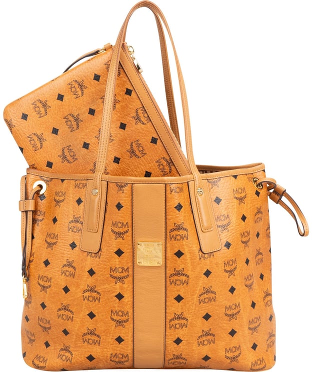 MCM MCM Monogram Visetos Medium Liz Reversible Shopper Shoulder Bag