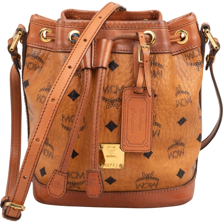 MCM MCM Monogram Visetos Heritage Drawstring Bucket Crossbody Bag