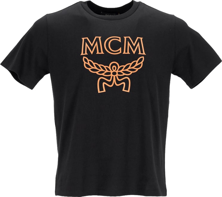 MCM Logo Print Short Sleeve T-Shirt With Classic Crew Neckline