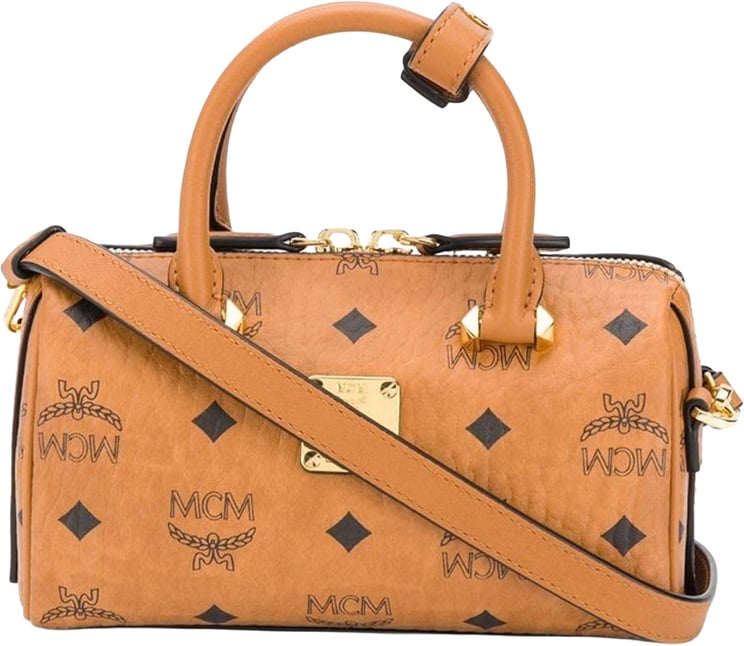 MCM Visetos Monogram Mini Boston Bag