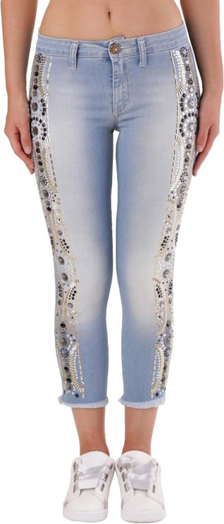 Met Met Blue Cotton Cropped Jeans