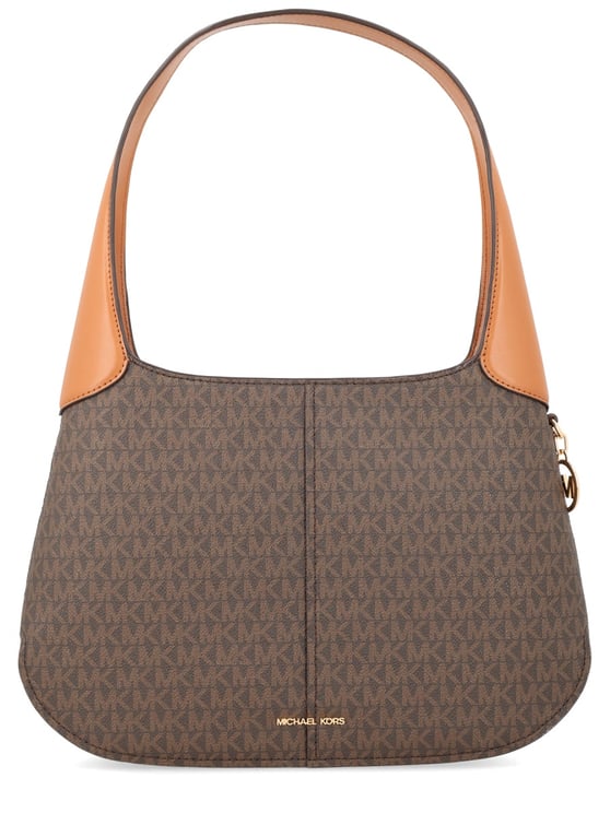 Michael Kors Neutrals Alice Repeating Monogram PVC Shoulder Bag