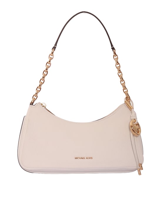 Michael Kors Medium Cow Leather Pouchette with Gold Chain Detail