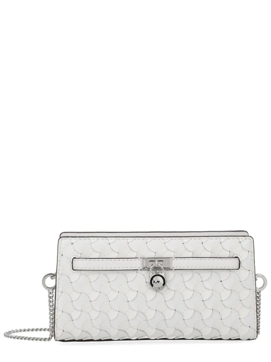 Michael Kors Neutrals Wave Pattern Silver Chain Shoulder Bag