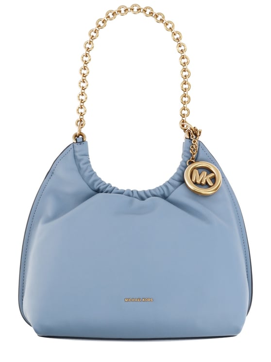 Michael Kors Gold Indie Chain Ruched Shoulder Bag