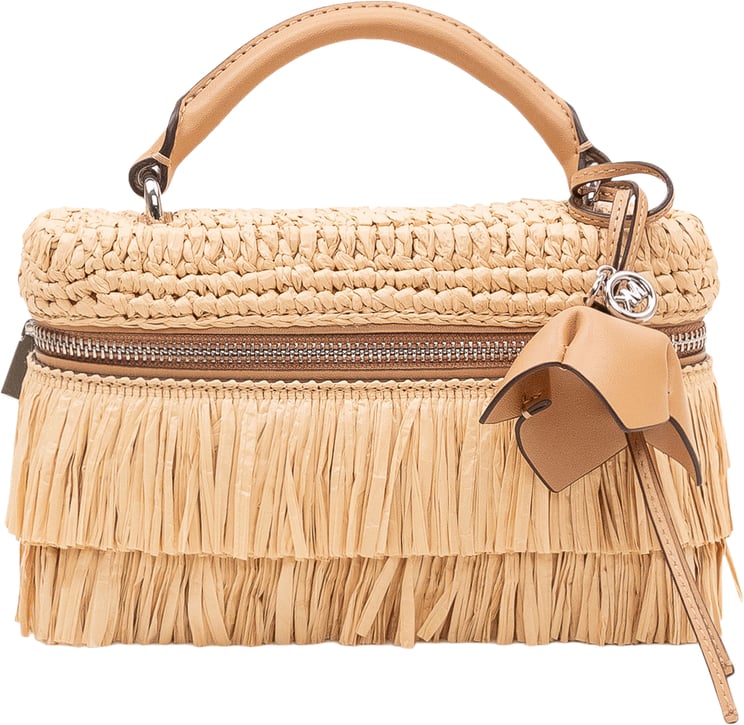 Michael Kors Borsa a Mano Intrecciata con Frange e Charm