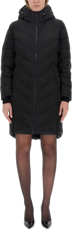 Michael Kors Quilted Black Hooded Parka