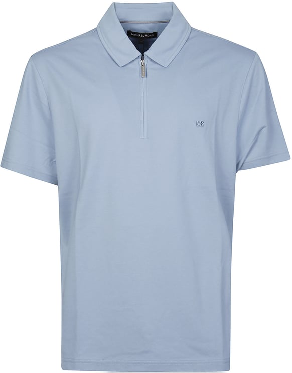 Michael Kors Short Sleeve Sleek Half Zip Polo Shirt Blue