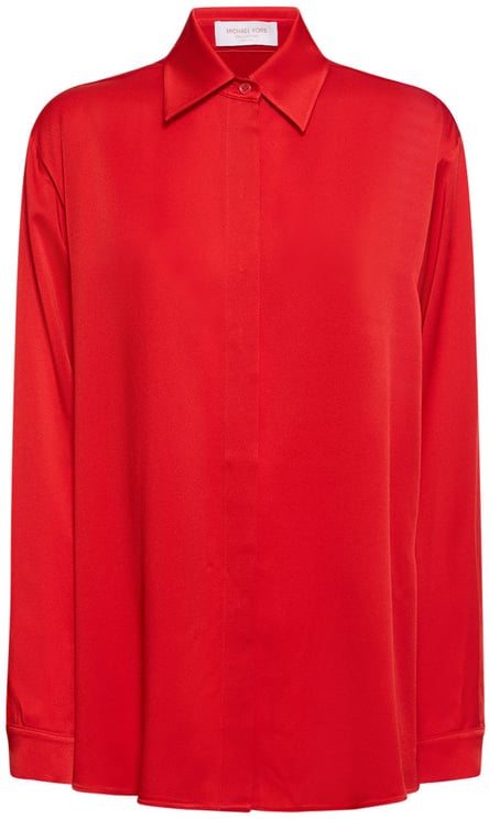 Michael Kors Red shirt with long sleeves, versatile elegance