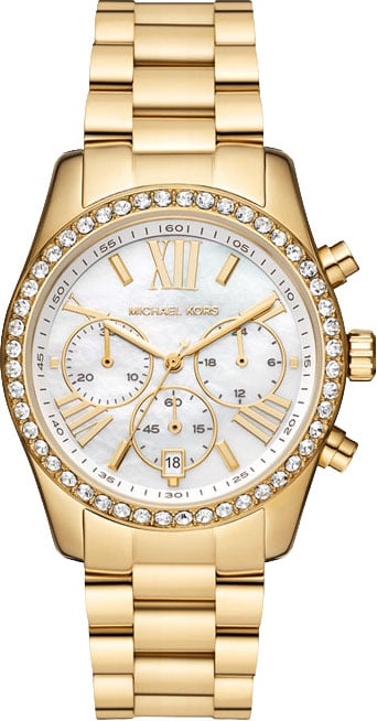 Michael Kors Michael Kors Horloge MK4982 Lexington Staal met Geelgouden Plating Quartz 100m Waterdicht met Zirkonia 33mm
