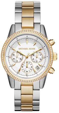 Michael Kors Michael Kors Horloge MK6474 Bryant Staal Bi-color Quartz Chronograaf 38mm