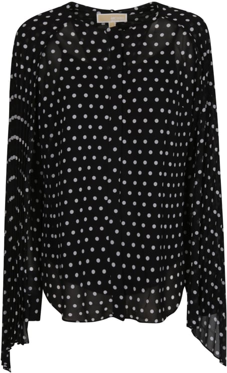Michael Kors Dot Pleat Bow Shirt Black