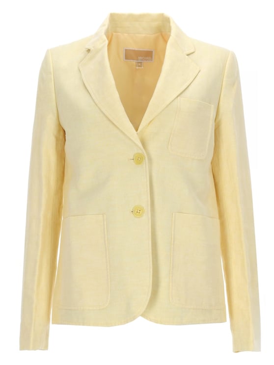 Michael Kors Single Breasted Linen Blend Blazer