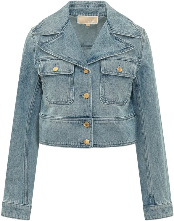 Michael Kors Giacca Denim Corta con Tasche e Bottoni