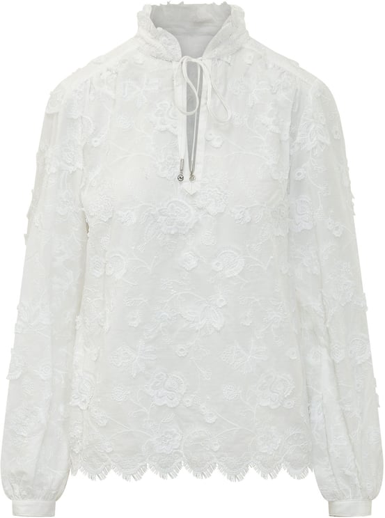 Michael Kors Camicia con Collo Alto e Ricamo Floreale