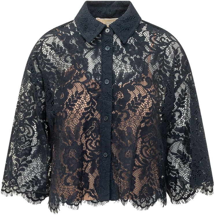 Michael Kors Camicia in Pizzo con Maniche Corte