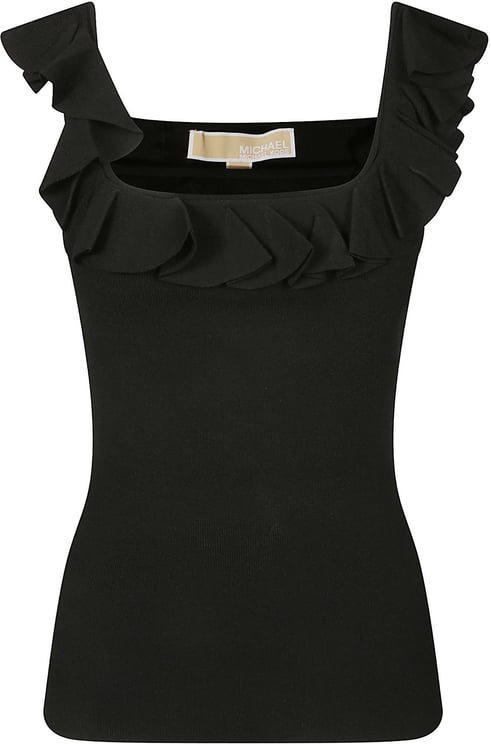 Michael Kors Ruffled Tank Top Black